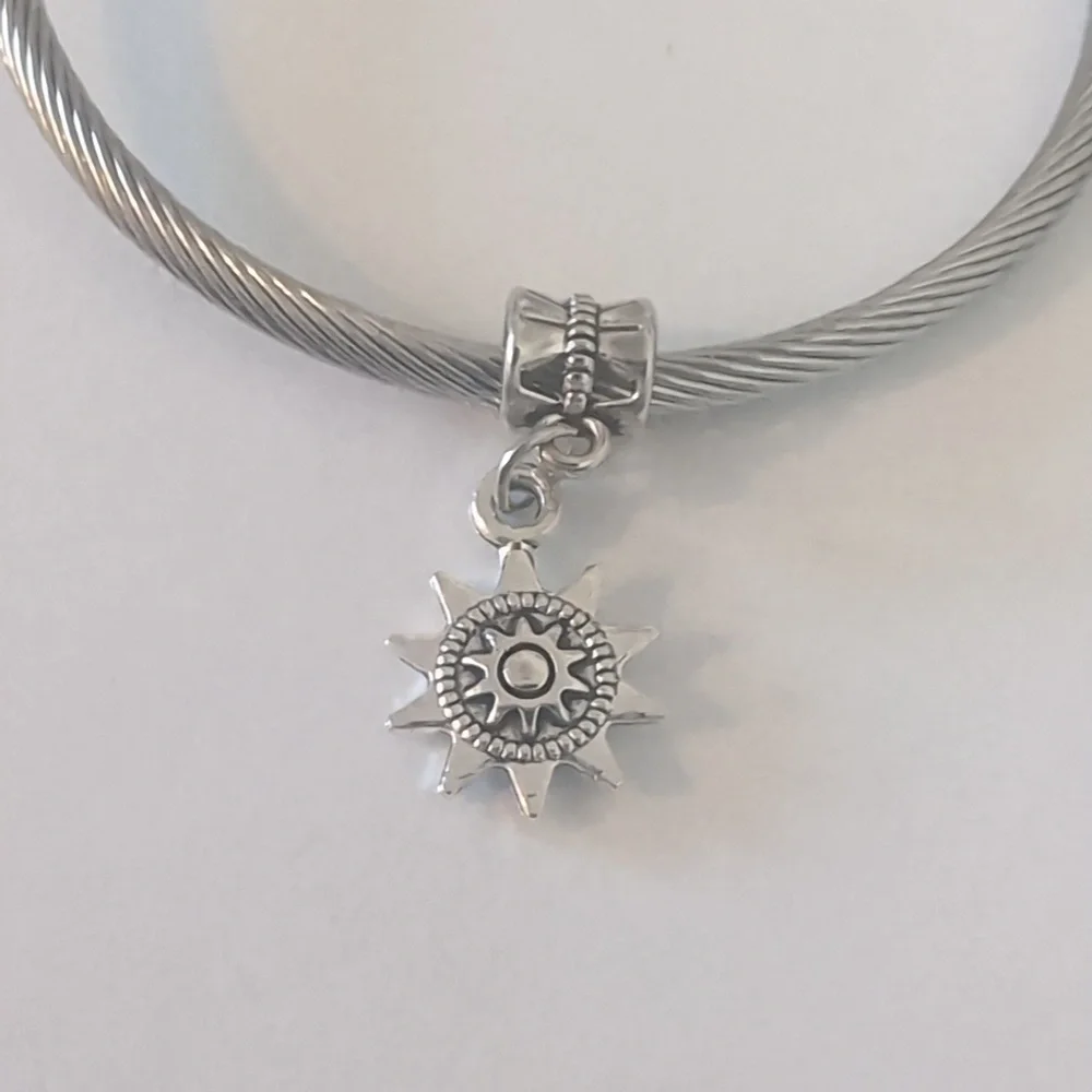 Silver Navigation Star Dangle Charm for Pandora Style‎ Bracelet